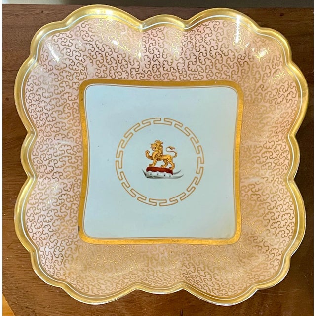Antique Early 19th Century Worcester Barr Flight & Barr Porcelain Armorial Square Serving Dish For Sale - Image 12 of 15