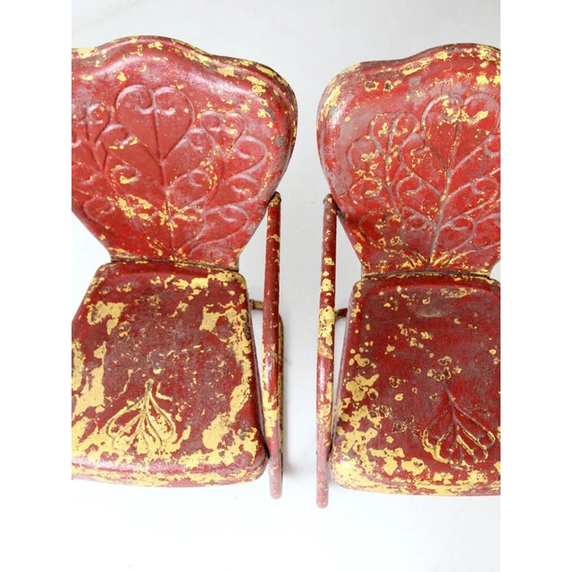 Mid Century Metal Bouncer Patio Lounge Chairs - A Pair For Sale - Image 9 of 13