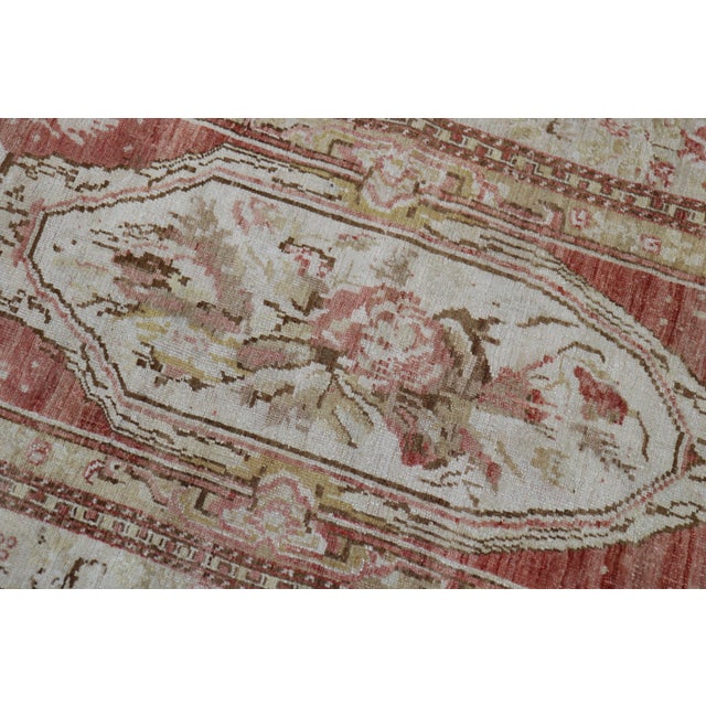 Contemporary Muted Turkish Ghiordes Floral Wide Runner For Sale - Image 3 of 6