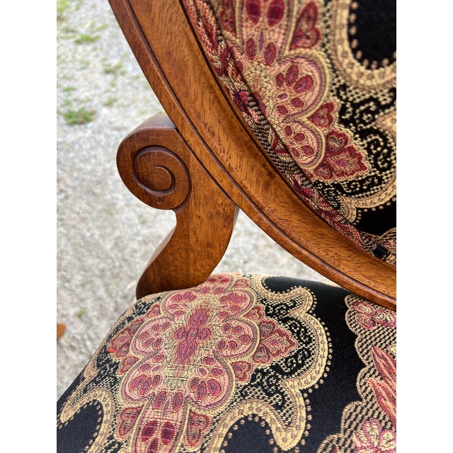 Brown Fairfield Louis XVI Style Oval Back Armchairs - A Pair For Sale - Image 8 of 11