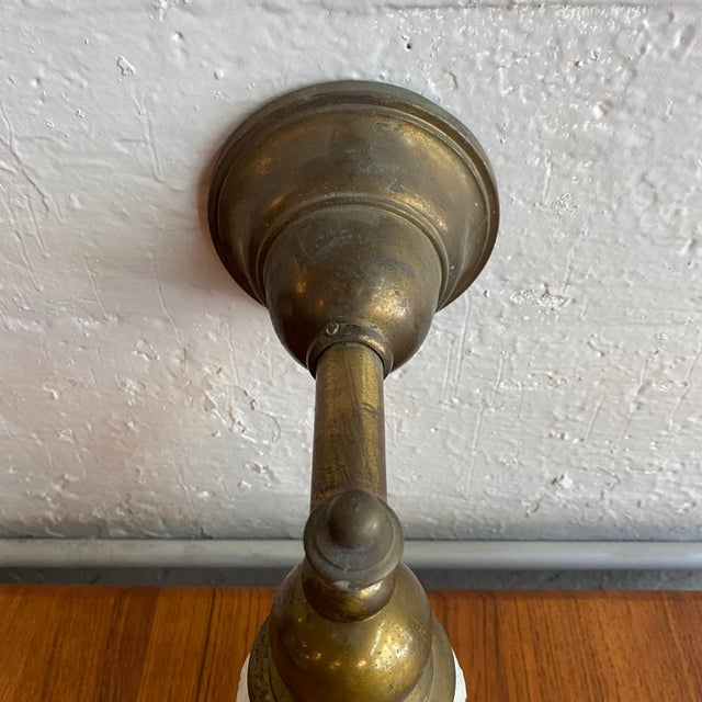 Brass Antique Industrial Brass Wall Sconce With Frosted Glass Shade For Sale - Image 8 of 13