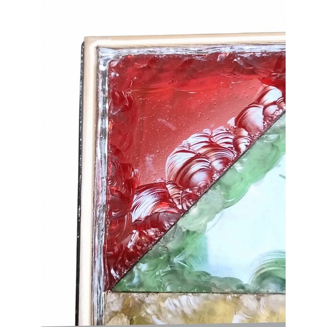 Poliarte Vintage Rectangular Coffee Table with Chiselled Murano Glass Top from Poliarte, Italy, 1960s For Sale - Image 4 of 13