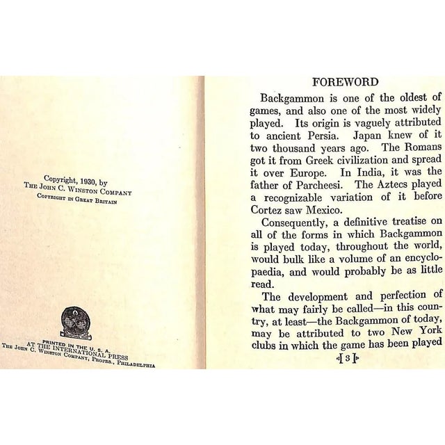 Traditional "Backgammon of Today" 1930 Longacre, John For Sale - Image 3 of 7