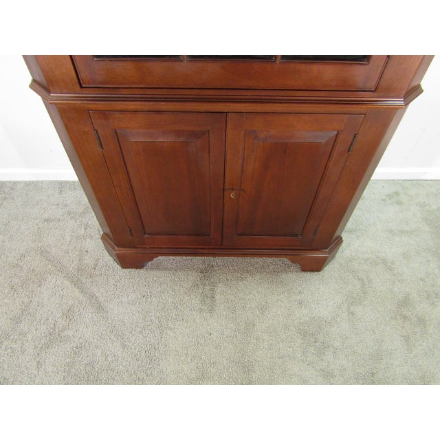 Henkel Harris Henkel Harris Solid Mahogany Twelve Pane Corner China Cabinet For Sale - Image 4 of 10