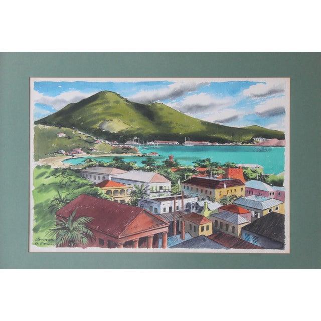 Charlotte Amalie, St. Thomas Watercolor by Ira Smith 1959 For Sale - Image 10 of 17
