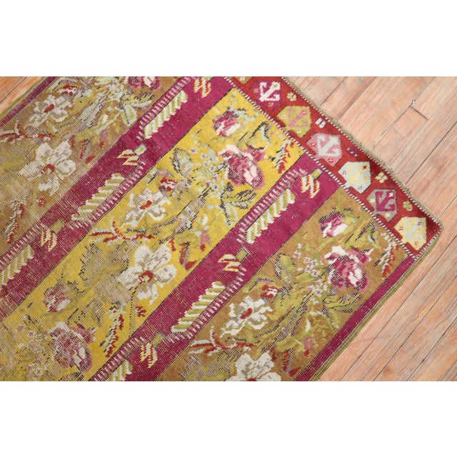 Textile Antique Zabihi Collection Ghiordes Small Floral Runner - 3'6" x 7' For Sale - Image 7 of 10