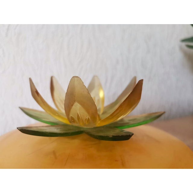 Yellow Small Eastern European Acrylic & Plastic Water Lily or Lotus Night Lamp, 1970s For Sale - Image 8 of 14