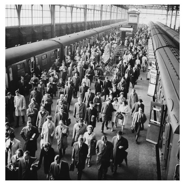 Commuters at Waterloo' Unframed Archival Pigment Print For Sale