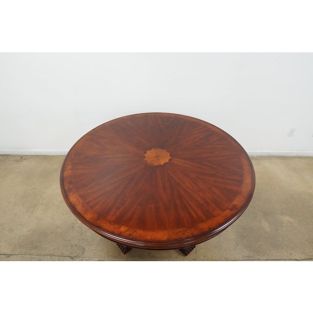 Traditional Round Traditional Pedestal Dining Table For Sale - Image 3 of 14