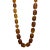 Mid-Century Modern Amber Resin Knotted Beaded Necklace For Sale