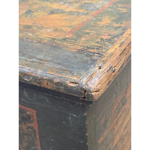 Antique European (German or Czechia) Pine Blanket Chest With Original Paint For Sale - Image 9 of 16