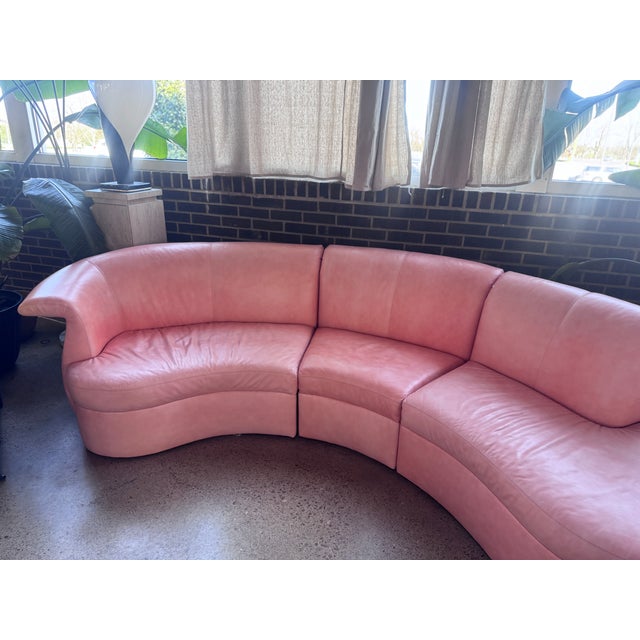 Bubble Gum Post Modern Three Piece Peach Sectional by 'Carson's' For Sale - Image 8 of 11