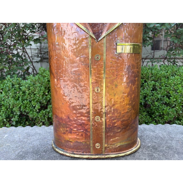 Metal 1960s Italian Modern Mixed Metals Umbrella Stand For Sale - Image 7 of 13