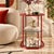 Brick Red Brass Glass Mirror 3 Tier Etagere Shelf Unit C. 1960s For Sale - Image 4 of 8
