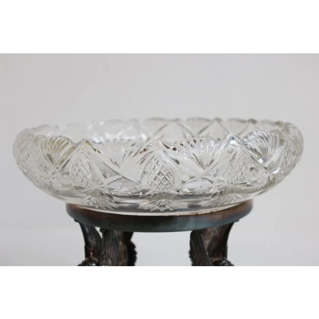 Antique Art Nouveau Egyptian Revival Centerpiece in Silver-Plated Crystal Glass from WMF, 1890s For Sale - Image 9 of 12