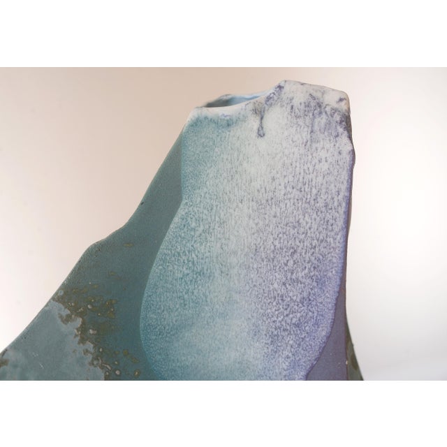 Vintage Tony Evans Modernist Freeform Glacier Vase For Sale - Image 14 of 17