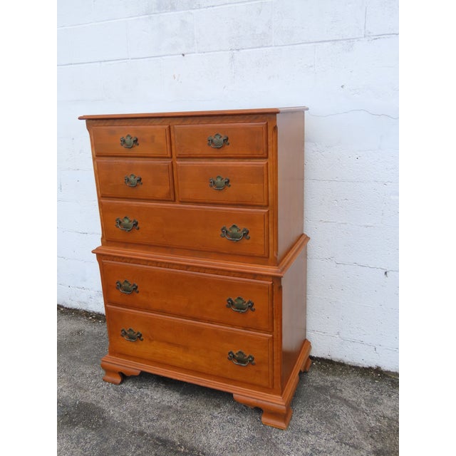 Ethan Allen Solid Maple Tall Chest of Drawers 6323a For Sale - Image 9 of 17