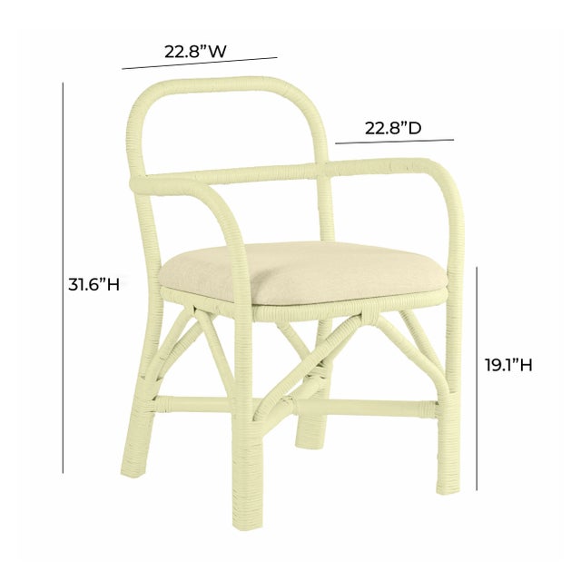 2020s Ginny Rattan Indoor/Outdoor Dining Chair, Cream For Sale - Image 5 of 7