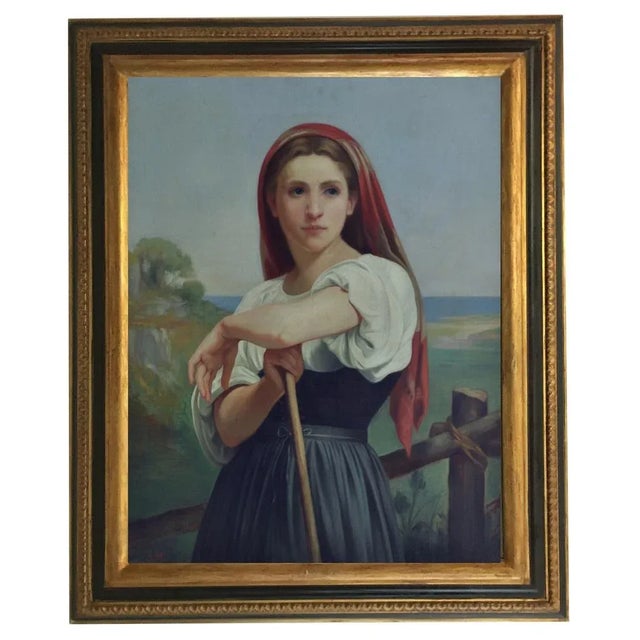 Country girl - Angelo Granati Italia 2011 - Oil on canvas cm. 90 x 70. Gold leaf gilded wooden frame available on request...