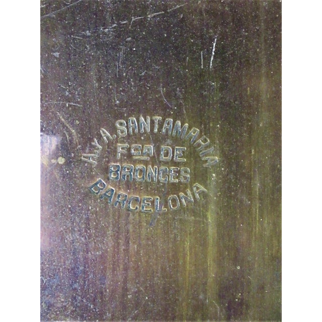 Metal Large Holy Water Font Jesus Mary Marble Brass Spain Marqueses De Alella - a Pair For Sale - Image 7 of 13