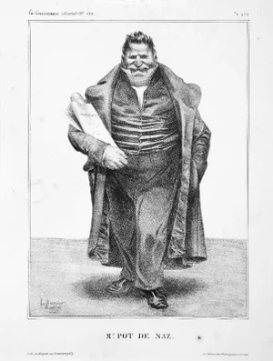 M. Pot de Naz - Original lithograph by Honoré Daumier - 1833 1833