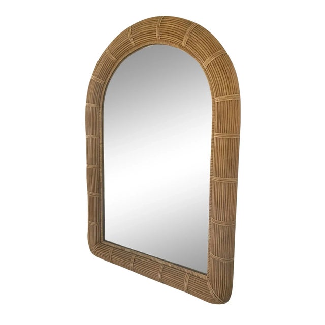 Gorgeous arched vintage pencil Reed bamboo mirror (2) available listing is for 1. See other listing. They’re identical.