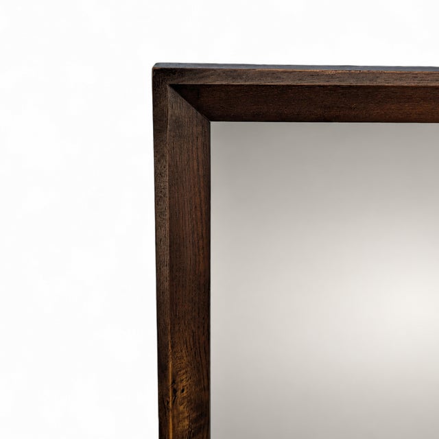 Vintage Canadian Brutalist Walnut Wall Mirror by Tobago of Canada For Sale - Image 14 of 18