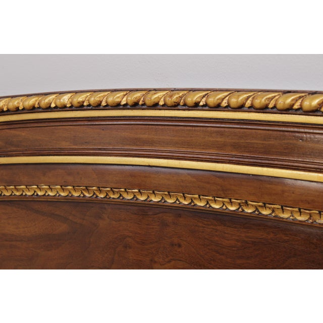 Brown Karges King Size Walnut Gold Gilt Bed Headboard For Sale - Image 8 of 16