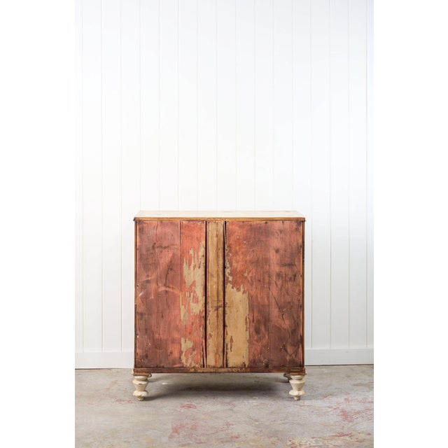 19th Century Victorian Two Over Three Painted Pine Chest With Blue Accents For Sale - Image 13 of 13