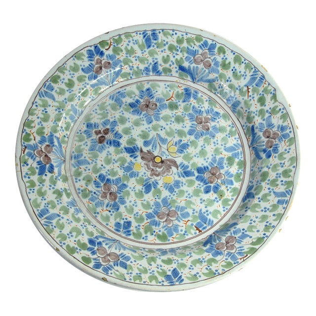 Antique 18th Century Saint-Amand-Les-Eaux Plate For Sale