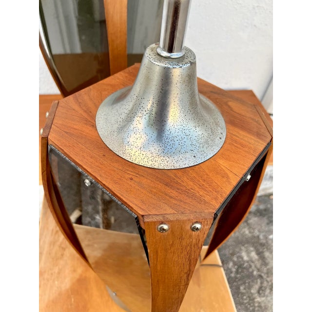 Apair of Mid Century Modern Danish Style Smoked Acrylic Table Lamps. Circa 1970s For Sale - Image 11 of 13