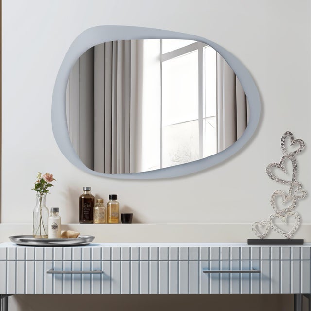 Ahrends Asymmetrical Mirror with Gray Glass Framing For Sale - Image 11 of 11
