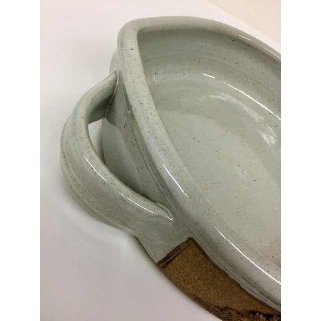 Artisan Signed Stoneware Planter For Sale - Image 9 of 11