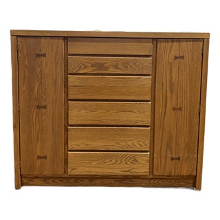 Rare Russell Wright for Conant Ball Mid Century Modern Oak Tallboy Chest / Gentleman’s Dresser For Sale