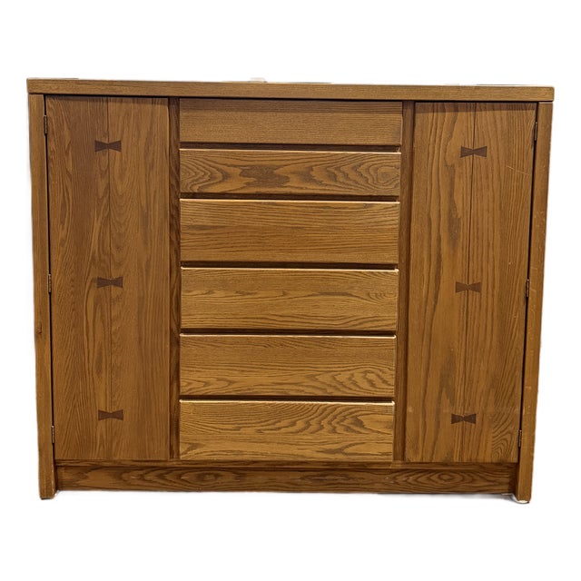 Rare Russell Wright for Conant Ball Mid Century Modern Oak Tallboy Chest / Gentleman’s Dresser For Sale