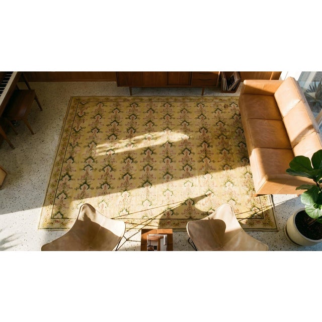 1890s Antique Needlepoint French Allover European Design Flat Weave Rug For Sale - Image 12 of 12
