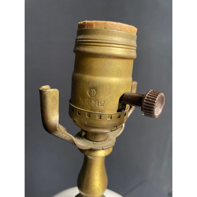 1960s Country Colonial Faience Table Lamp For Sale - Image 10 of 11