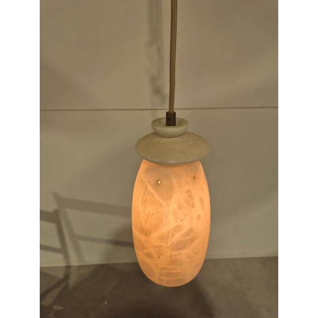 Vintage Alabaster Pendant Lamps, 1970s, Set of 2 For Sale - Image 4 of 12