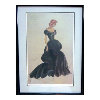 Virginia Fisher the Hucksters Deborah Kerr Clark Gable 1940 Signed Portrait Gouache For Sale