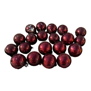 Vintage Burgundy Glass Christmas Ornament- 20 Pieces