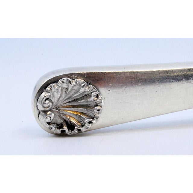 Silver Spaghetti Spoon with Stylized Handle For Sale - Image 6 of 9