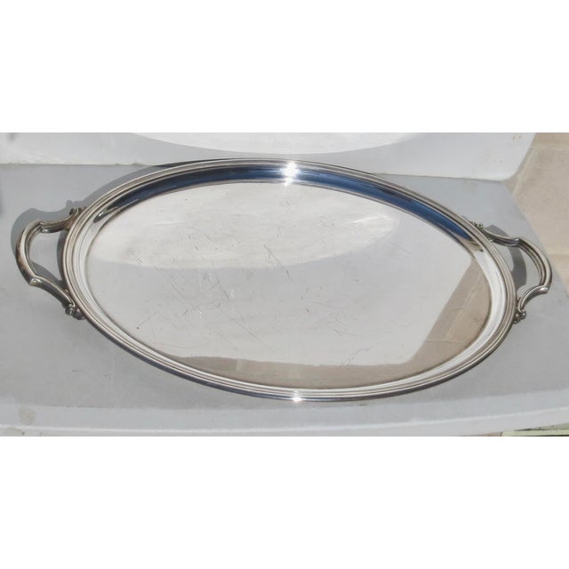 Silver Tiffany & Co. Large Silver Plated Two-Handle Serving Tray For Sale - Image 8 of 9