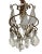 Pair of small single light bronze and crystal chandeliers that are very versatile to fit in low ceilings, hallways, and...