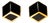 Late 20th Century 14K Yellow Gold Onyx Geometric Mens Cufflinks, Pair For Sale