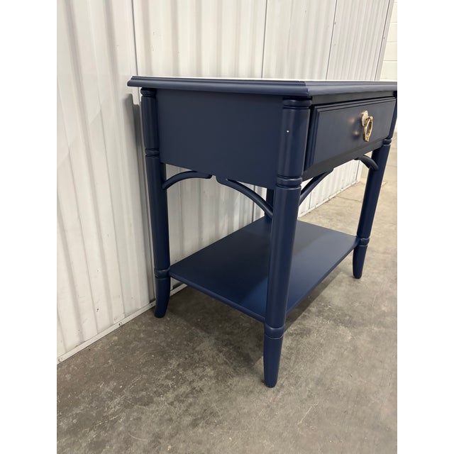 Navy Blue Coastal Chic Blue Nightstand by Thomasville For Sale - Image 8 of 11