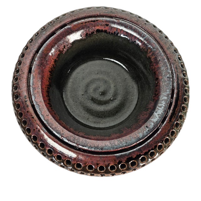 Modern Studio Art Pottery Iridescent Modern Bowl 9" For Sale - Image 3 of 8