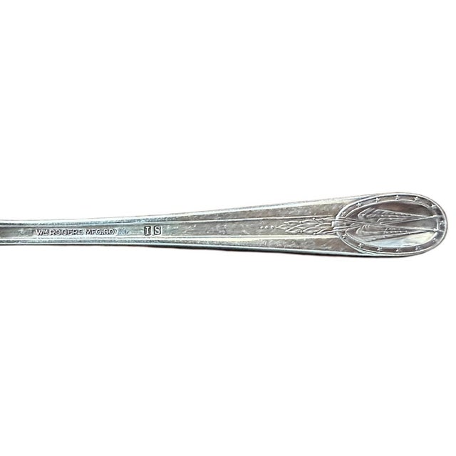 Vintage Federal Eagle Wood Spoon Rack W/12 Silver Plate Collectible President Spoons For Sale - Image 10 of 11