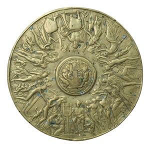 Large Gilt Bronze Tondo, 1850s
