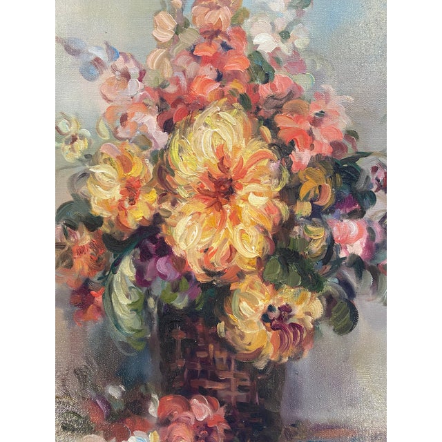 “Floral” Large Flower Still Life, Original Oil Painting on Canvas With