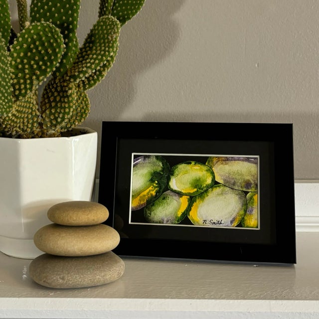 2020s Rock Collection Original Watercolor Painting Signed and Framed For Sale - Image 5 of 7